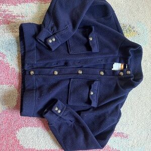 Anthropologie Deep Blue Fleece Jacket